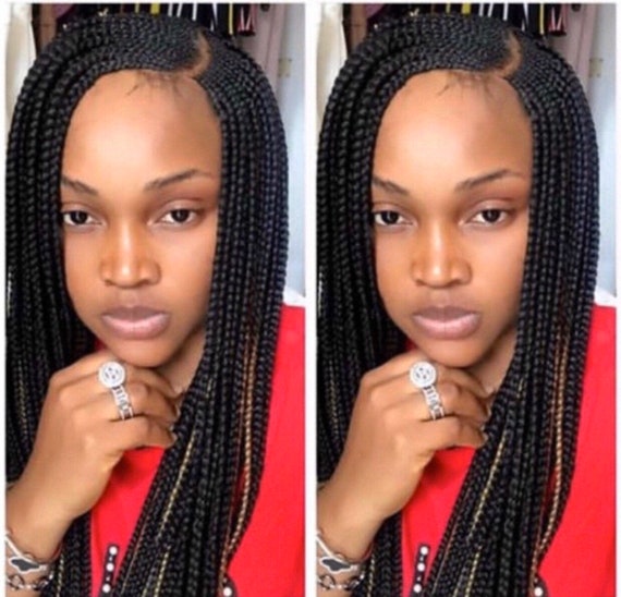 Braided Wig Cornrow Wig Ghana Weaving C Cut Wig Etsy
