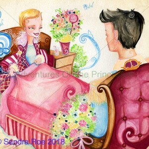 Grußkarte von - die Fänder Prinzessin und ihr Prinz© - jede Gelegenheit - leere innen - von "The Farting Princess"© - Buch von Sandra Roe