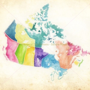 Cartão de felicitações - Canadá colorido © - Qualquer ocasião - Interior em branco - do livro - Como a princesa conseguiu seu nome © Escrito por Sandra Roe