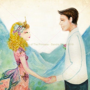Biglietto d'auguri - Matrimonio sulla montagna© - Qualsiasi occasione - Vuoto all'interno - dal libro Come la principessa ha ottenuto il suo nome© scritto da Sandra Roe