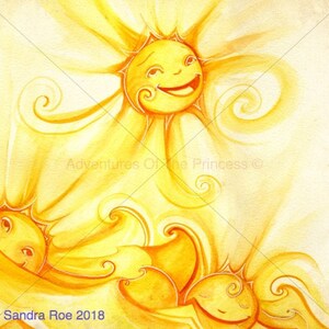 Grußkarte von - der Auf- und Untergang Sonne© - jede Gelegenheit - leere innen aus dem Buch - die Prinzessin und die Pee© geschrieben von Sandra Roe
