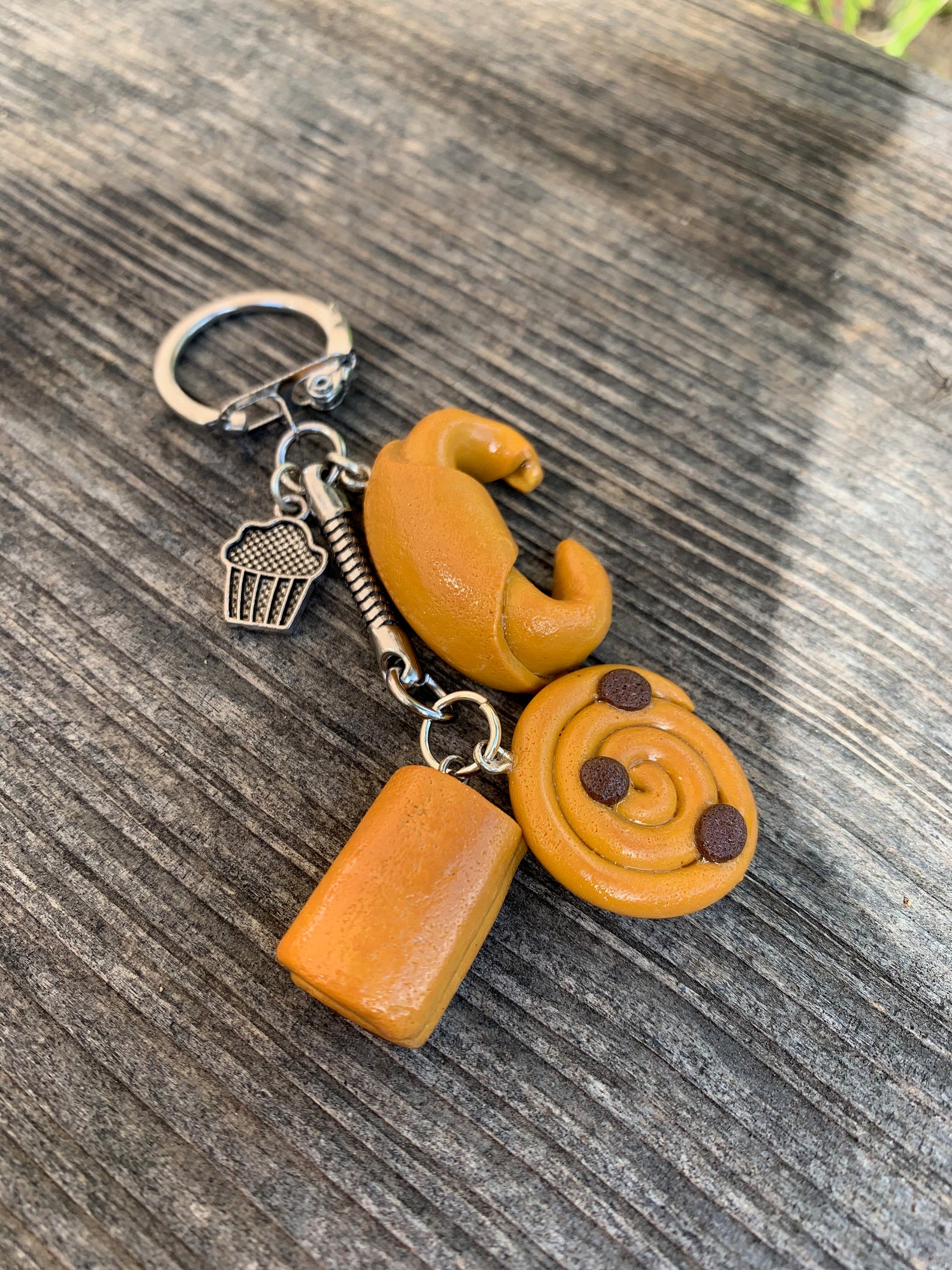 Bakery keyrings chocolate bread grape bread and croissant Etsy