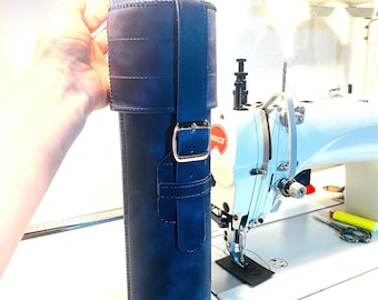 Handmade Leather Document Tube: A4 Blueprint Holder, Architect Case