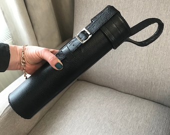 Handmade Leather Document Tube: A4 Map, Drawing, and Poster Case