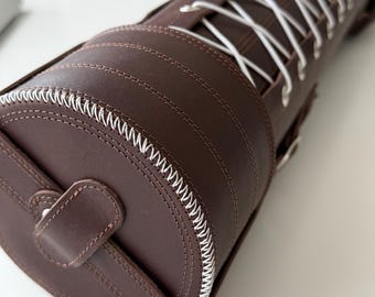 Luxury Leather Tube 11cm. Drawing Case. Blueprint Holder. Handmade Poster Tube. Architect Gift