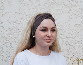 Solid BROWN Twist Headband, Faux Turban, Brown Turban Headband, Headwrap, Workout Headband, Adult Head wrap, Jersey Headbands, For her