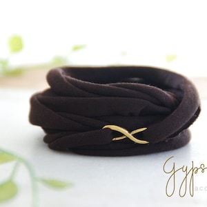 Kies je kleur INFINITY Wikkelarmband Donkerbruin Stretch Polsarmband Mode-accessoire Vrouwen Tieners Pols Tattoo Cover Wikkelarmband