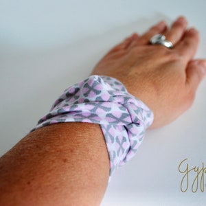 Pink Abstract Dots Twist Wrist Cuff Wrist Band Fashion accessory Women Teens Wrist Tattoo Cover Up Bracelet Fabric Jewellery Scar Cover