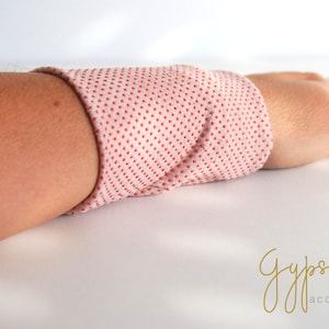 Antique Pink  Dotted Wrist Cuff Jersey Wrist Bracelet Fashion accessory Women Teens Wrist Tattoo Cover Wrap Bracelet Fabric Jewellery