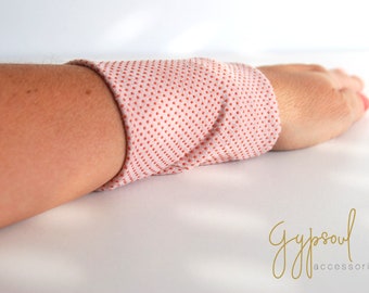 Antique Pink  Dotted Wrist Cuff Jersey Wrist Bracelet Fashion accessory Women Teens Wrist Tattoo Cover Wrap Bracelet Fabric Jewellery