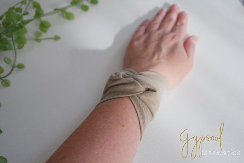 Women Teens Wrist Tattoo Cover Wrap Bracelet Fabric Jewellery SET of 3 TWIST Wrist Cuffs Earthy Collection Wrist Bracelets