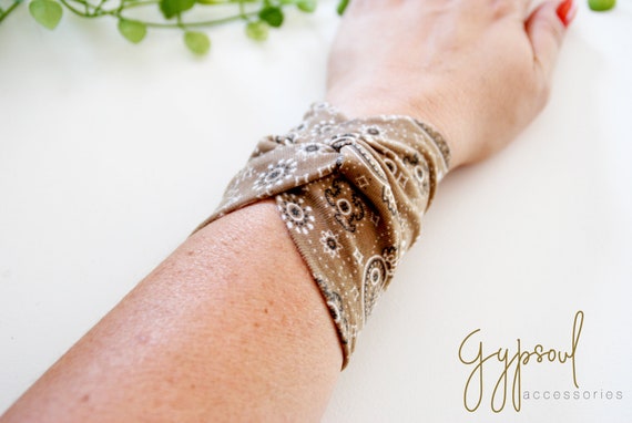 Women Teens Wrist Tattoo Cover Wrap Bracelet Fabric Jewellery SET of 3 TWIST Wrist Cuffs Earthy Collection Wrist Bracelets