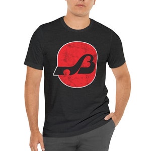 Baltimore Blades Throwback WHA Hockey Team T-Shirt with Worn Logo - Old Time Hockey Shirt