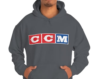 Sweat à capuche avec logo rétro CCM - Sweat à capuche Old School Hockey - Look vintage classique Logo CCM