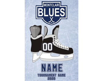 Hockey Tournament Hotel Door Signs 11"x17" - Personalized with Name, Jersey Number and Team Logo - PRICE is PER PLAYER