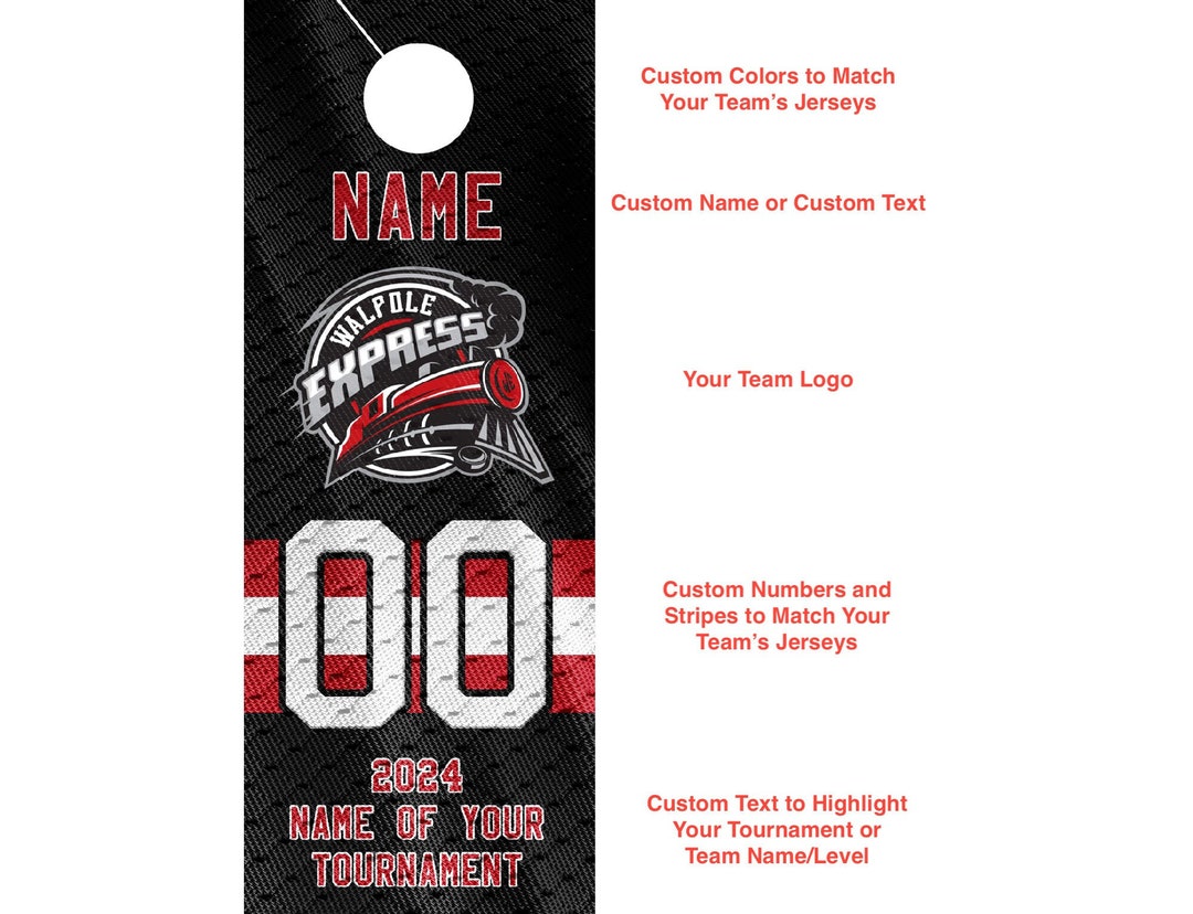 Hockey/sports Tournament Door Hangers Personalized With Name, Jersey