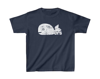 Kids Hartford Whalers Pucky the Whale Hockey T-Shirt - Retro Vintage NHL Hockey Shirt