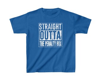 Straight Outta The Penalty Box Kids Hockey T-Shirt - NEW COLORS AVAILABLE
