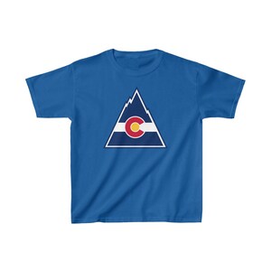 Kids Colorado Rockies Hockey T-Shirt - Retro Vintage Old Time NHL Hockey Shirt