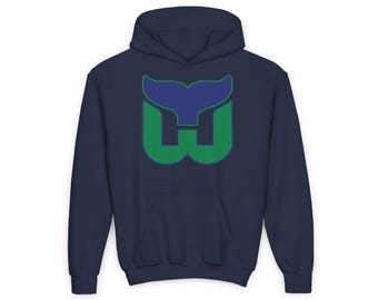 Kids Hartford Whalers Hockey Hoodie - Retro Vintage NHL Hockey Hoodie