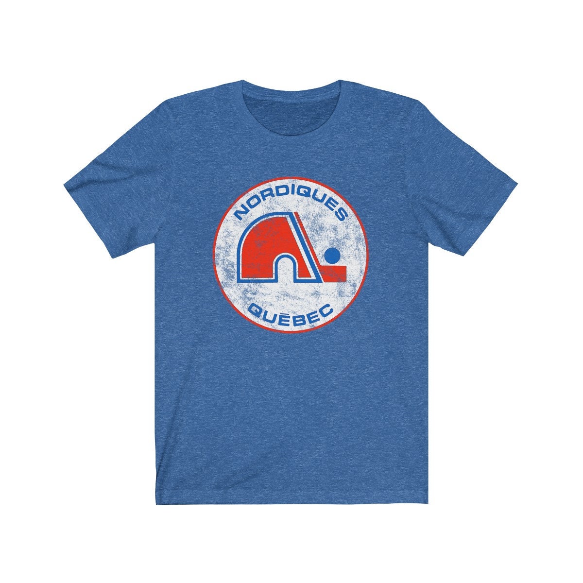 Throwback Retro Quebec Nordiques T-shirt With Circle Logo Tee 