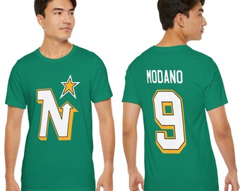 Mike Modano Minnesota North Stars Shersey - Throwback Vintage Hockey Tee T-Shirt - Custom Names Available