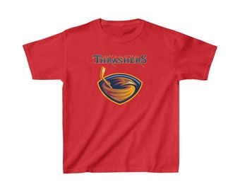 T-shirt de hockey pour enfants des Thrashers d'Atlanta - Chemise de hockey rétro vintage Old Time de la LNH