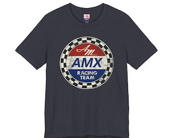 AMC AMX Racing Team Logo Tee | Vintage Checkered Racing Emblem - American Motors