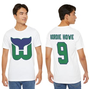 Gordie Howe Hartford Whalers Vintage NHL Retro Hockey T-Shirt Shersey - Old Time Hockey Shirt - CUSTOM Names Available