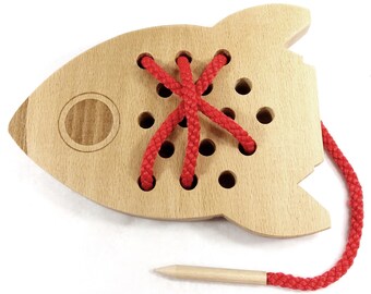 Interlaced Rocket - Wooden Toy - Sensory Toys - Learning Toy - Gift for Child - Motor Skills - Natural Wood Toy