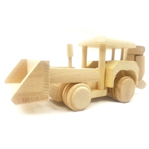 Wooden bulldozer-excavator toy,  wooden toys birthday gift for kids,  natural handmade toy,