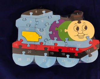 Train puzzle, Educational puzzle, Learning puzzle, Jigsaw puzzle, Kids puzzle, Creative puzzle, Motor skills, Gift for Toddler