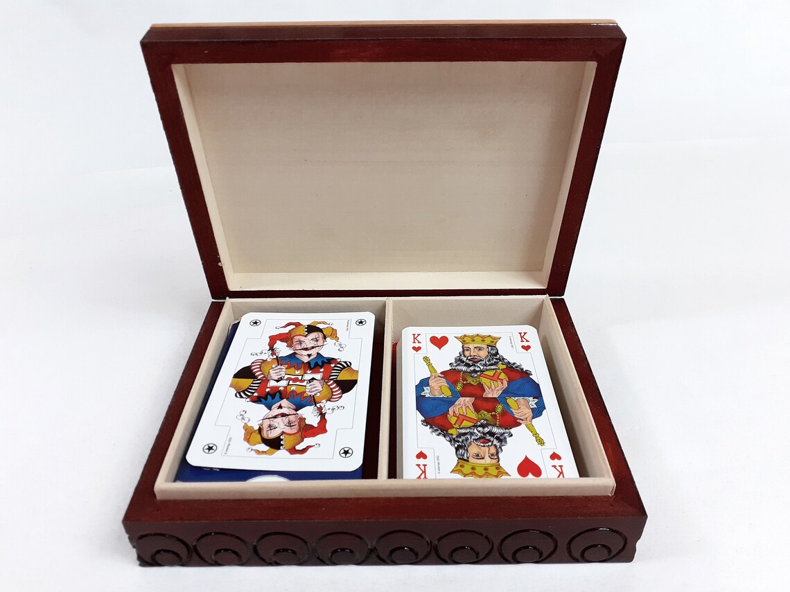 Playing cards wooden box playcards box handmade box Etsy