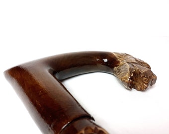 Bastón basculante JAGUAR, bastón, bastón de madera, bastón de madera, bastón tallado, bastón tallado, bastón tallado a mano