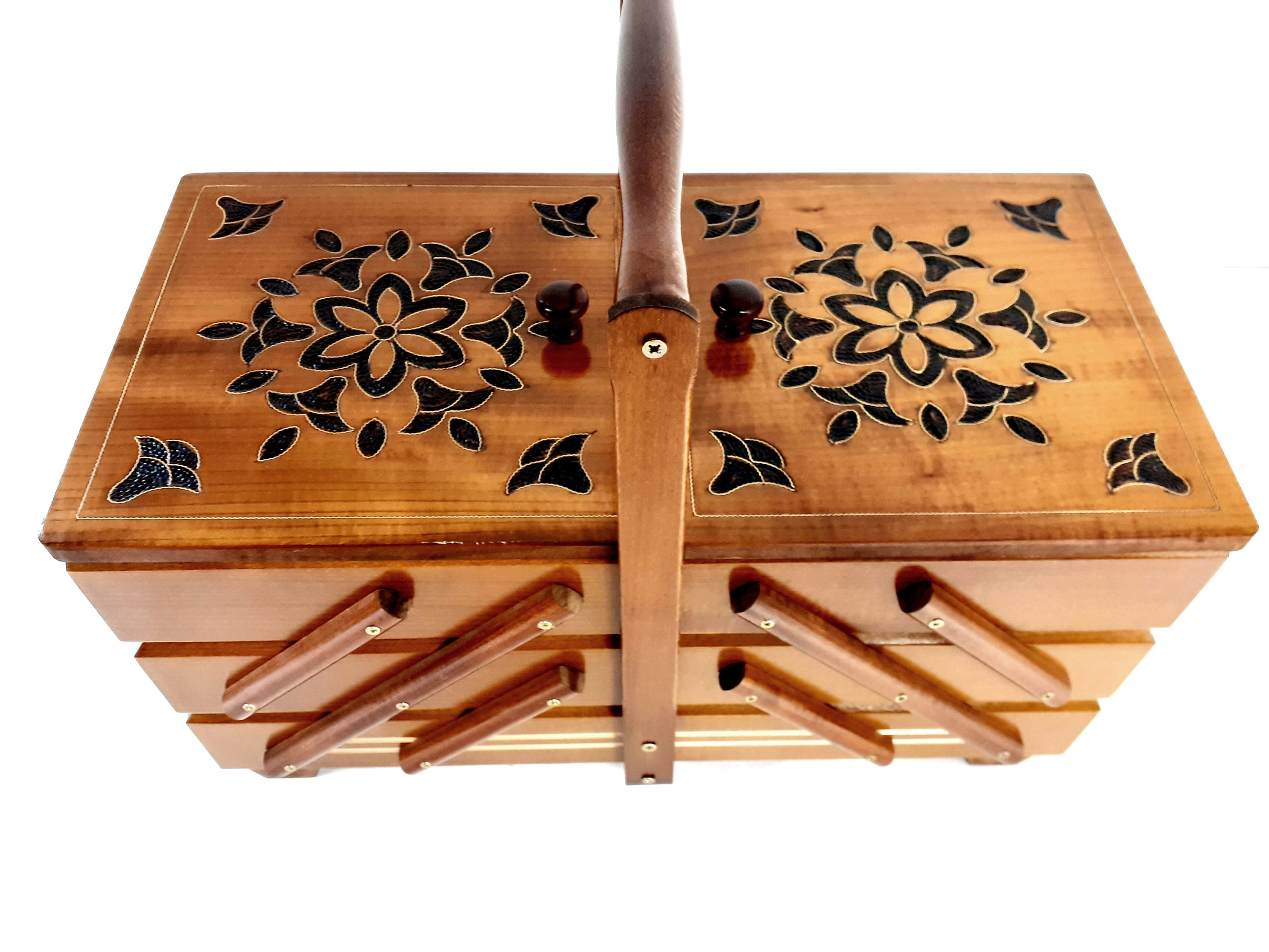 Very Large Decorative Storage Box for Sewing Kit Wooden Etsy