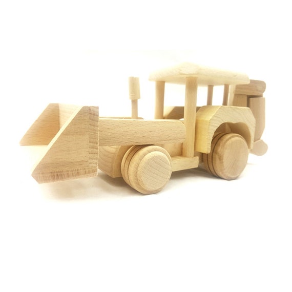 wooden bulldozer toy