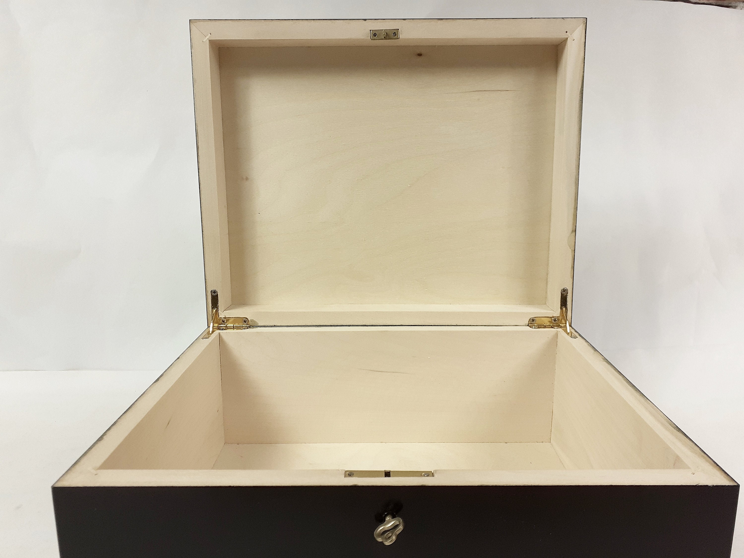 Caja de madera con lados curvos sin terminar de 7.25 pulgadas, caja de  madera lista para decorar baratijas, monedas, joyas, objetos de valor,  paquete