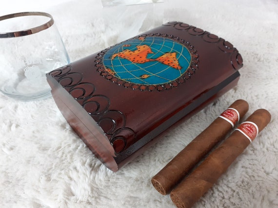 Caja de puros de madera elegante decorativa para pequeños cigarros de hasta  5,3 pulgadas, caja