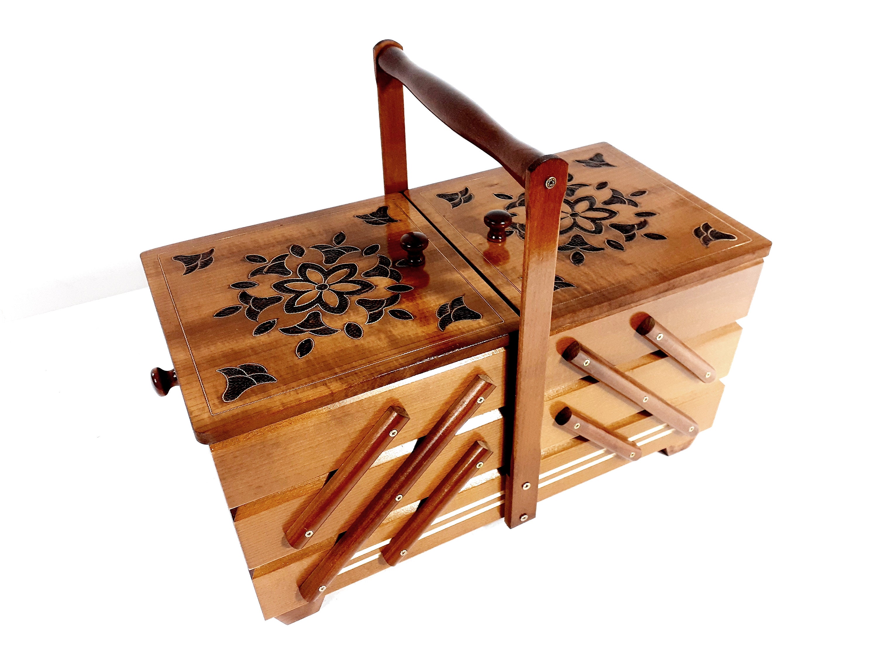 Very Large Decorative Storage Box for Sewing Kit Wooden Etsy