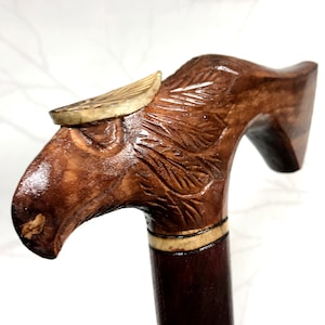 eagle walking cane, eagle walking stick, wooden walking stick, wooden walking cane, carved cane, handle carved cane, hand carved cane