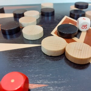 grand backgammon en bois de 41 cm, backgammon en bois normal, jeux de famille, plateau en bois, jeu en bois, ensembles de jeu avec plateau de jeu, plateau de jeu fait main