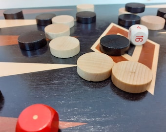 grande backgammon in legno da 41 cm, backgammon in legno naturale, giochi per famiglie, tavolo di legno, gioco in legno, set di gioco con tavola, tavolo da gioco fatto a mano
