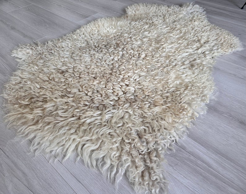 Gotland sheepskin.Curly SheepSkin Natural Tanned Handmade SheepSkin Rug.Genuine Sheepskin.Organically sheepskin.Real soft Sheepskin pelt image 5