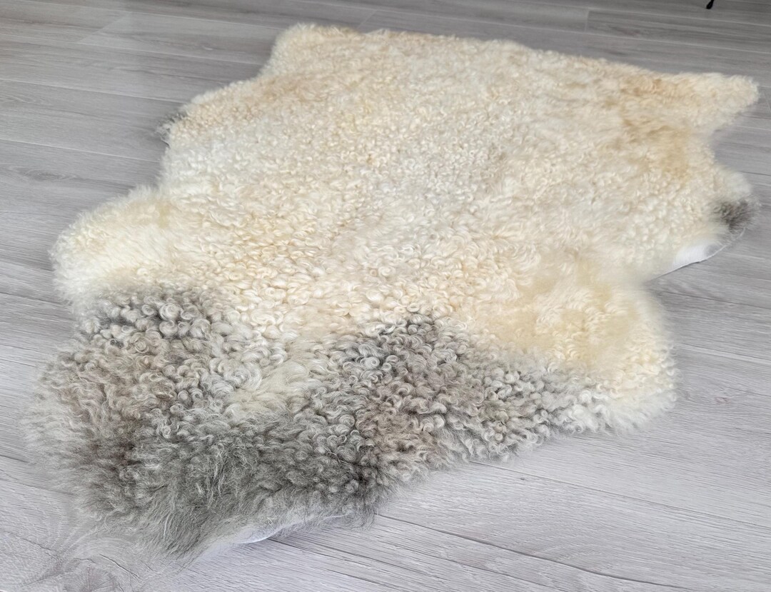 Natural Gotland Sheepskin Rug: Curly, Handmade, Tanned - Etsy