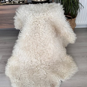 Gotland sheepskin Natural sheepskin Tanned Handmade SheepSkin Curly SheepSkin Genuine Sheepskin.Organically sheepskin.Real  Sheepskin pelt