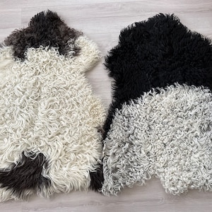 Set of 2 gotland sheepskin.Natural sheepskin Tanned Handmade SheepSkin.Curly SheepSkin sheepskin Rug.Sheepskin pelt.Real soft Sheepskin.