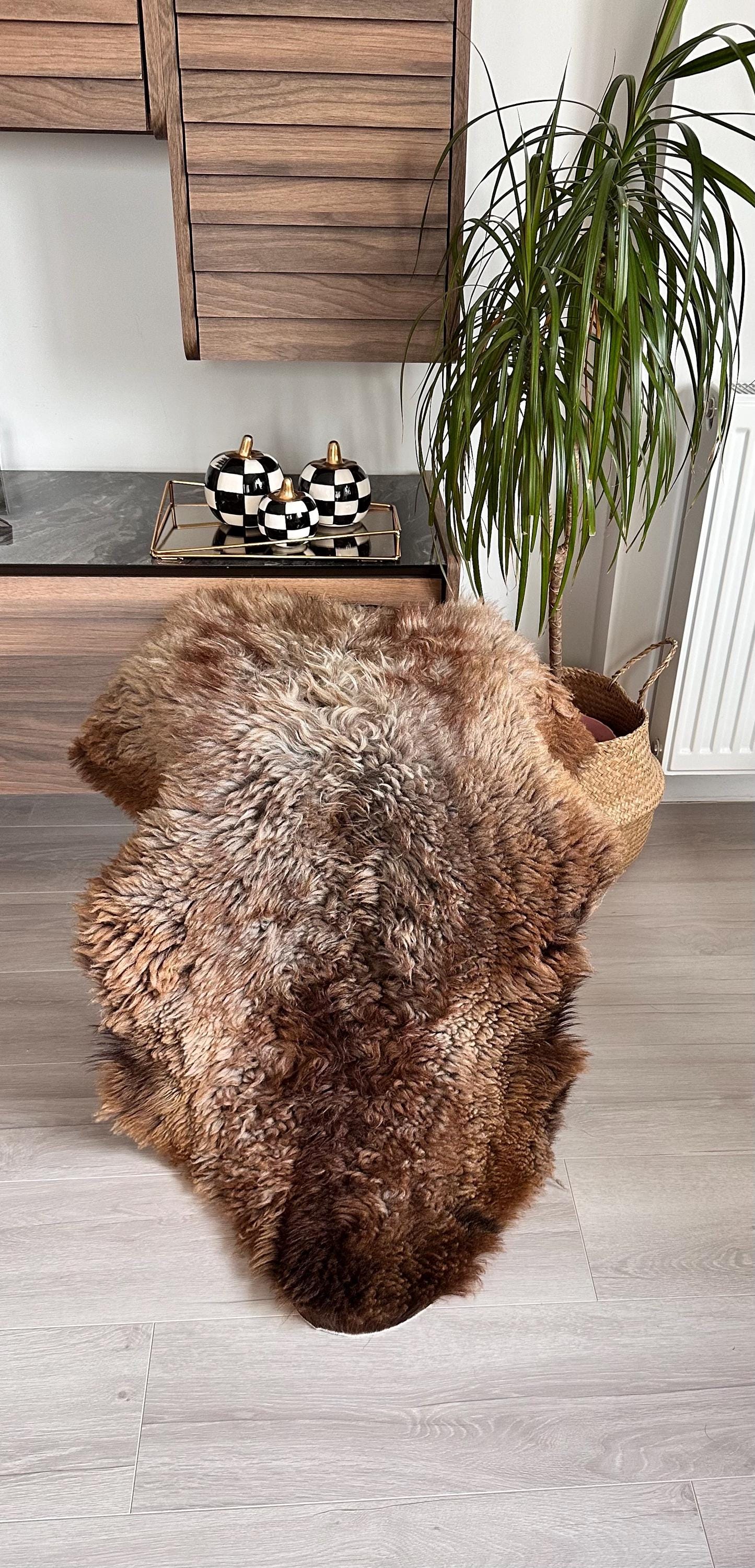 Real Mink Rug Set of 2 Handmade Curly Sheepskin Rugs, Golden Brown Mink - Etsy