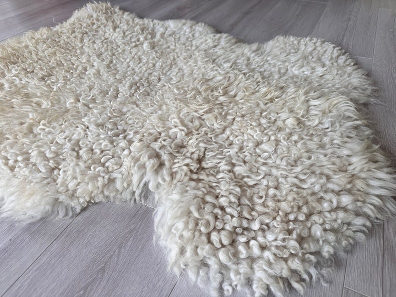 Gotland sheepskin.Curly SheepSkin Natural Tanned Handmade SheepSkin Rug.Genuine Sheepskin.Organically sheepskin.Real soft Sheepskin pelt image 9