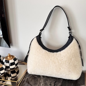 Sheepskin bag,Classic Leather Tote Everyday use bag, Student Bag, Personalized Leather Shoulder Bag, Mother&#39;s Day Gift, christmas gift