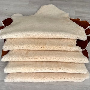 Set of 5 Australian sheepskin,upholstery sheepskin,short fur shearling,fur floor rug,curly sheepskin,chair cover,genuine sheepskin,off white